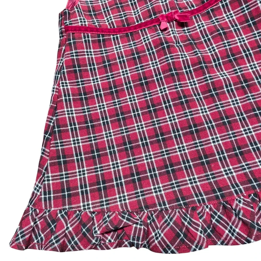 Gymboree 12 mo Red Plaid Sleeveless Jumper Dress and Diaper Cover Set Holiday
